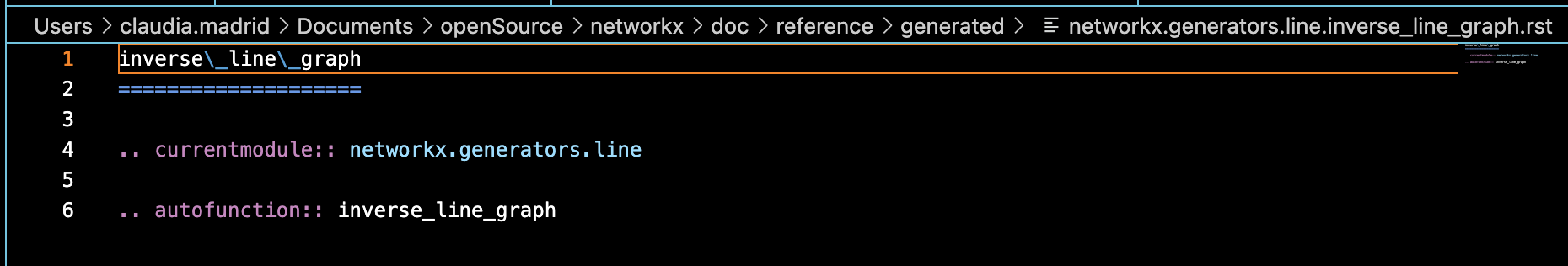 function .rst in package